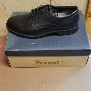 Mens propet executive walker black smooth leather upper